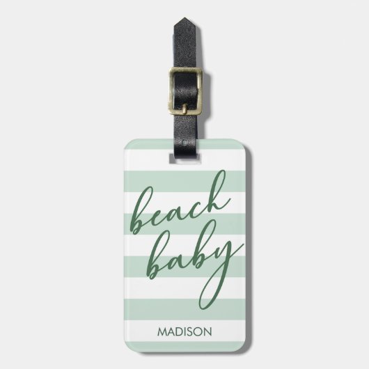 Pastel Stripes Beach Baby Bagagelabel (Voorkant verticaal)