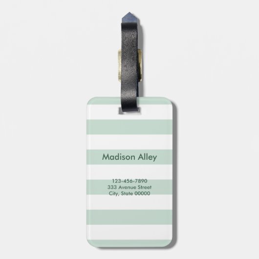 Pastel Stripes Beach Baby Bagagelabel (Achterkant verticaal)