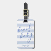 Pastel Stripes Beach Baby Bagagelabel (Voorkant verticaal)