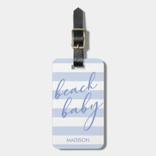 Pastel Stripes Beach Baby Bagagelabel