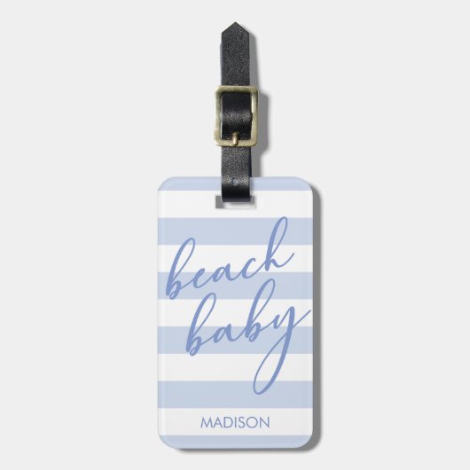 Pastel Stripes Beach Baby Bagagelabel (Voorkant verticaal)