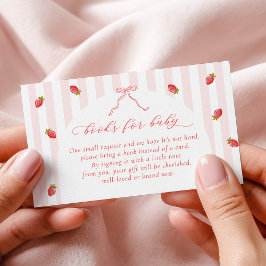 Pastel Stripes Berry Baby Shower Books for Baby Informatiekaartje