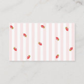 Pastel Stripes Berry Baby Shower Diaper Raffle Informatiekaartje (Achterkant)