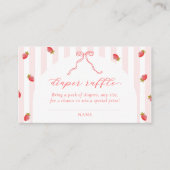 Pastel Stripes Berry Baby Shower Diaper Raffle Informatiekaartje (Voorkant)