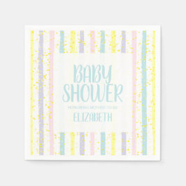 Pastel Stripes Boy Baby shower Servet