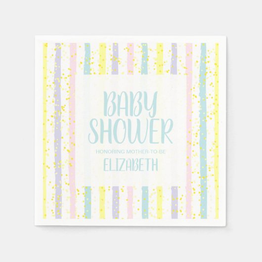 Pastel Stripes Boy Baby shower Servet (Voorkant)