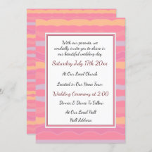 Pastel Stripes bruiloft uitnodiging