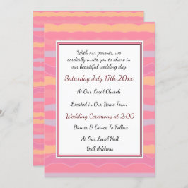 Pastel Stripes bruiloft uitnodiging