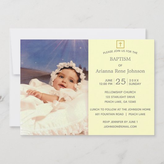 Pastel Stripes Cream Foto doop doop doop doop Kaart (Voorkant)