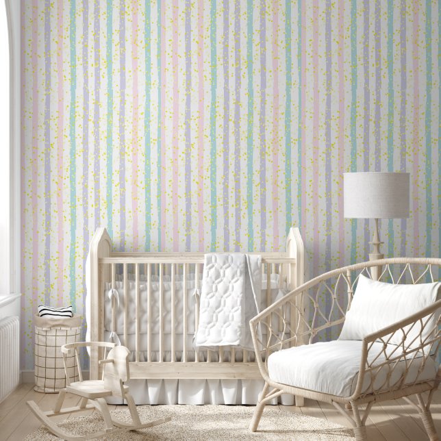 Pastel Stripes en Polka Dots Kwekerij Behang (Kinderen)