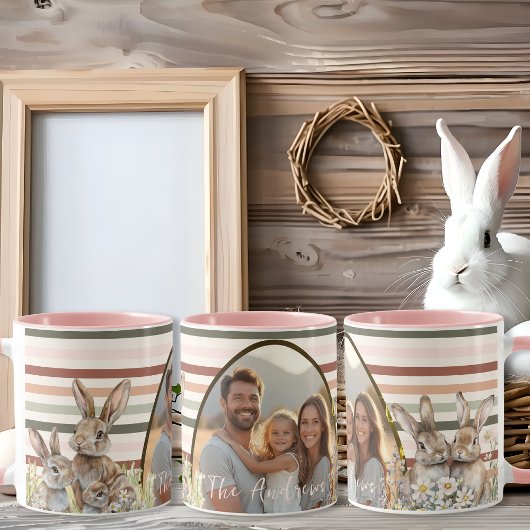 Pastel Stripes foto Pasen met Bunnies Mok
