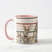 Pastel Stripes foto Pasen met Bunnies Mok (Links)