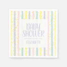 Pastel Stripes Geslacht Neutraal Baby shower Servet