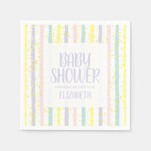 Pastel Stripes Geslacht Neutraal Baby shower Servet