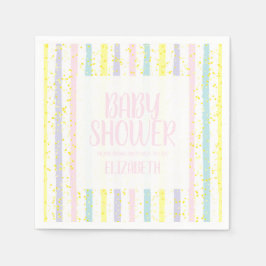 Pastel Stripes Girl-Baby shower Servet