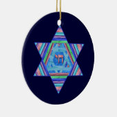 Pastel Stripes Hanukkah Star Ornament (Rechts)