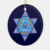 Pastel Stripes Hanukkah Star Ornament (Links)
