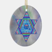 Pastel Stripes Hanukkah Star Ornament (Rechts)