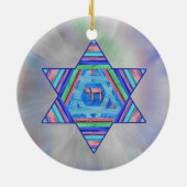 Pastel Stripes Hanukkah Star Ornament (Achterkant)