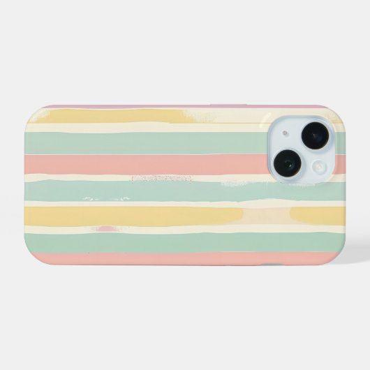 Pastel Stripes Harmony iPhone 15 Case (Achterkant horizontaal)