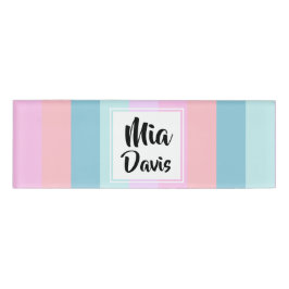 Pastel Stripes Name Tag