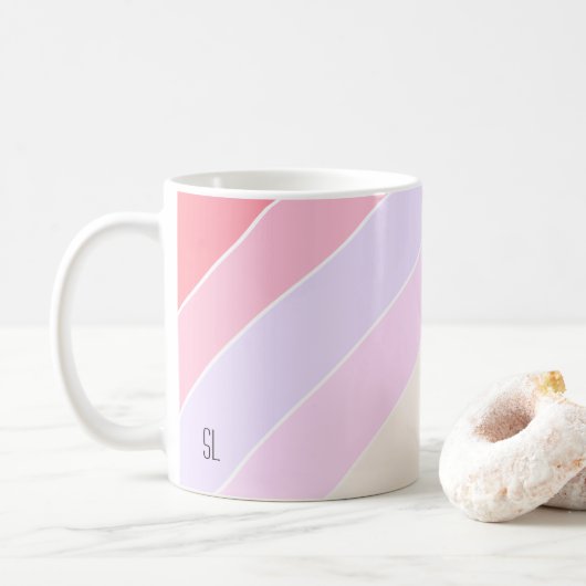 Pastel Stripes op maat Koffiemok (Met donut)