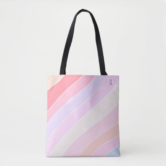 Pastel Stripes op maat Tote Bag (Voorkant)