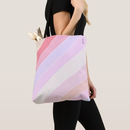 Pastel Stripes op maat Tote Bag (Dichtbij)