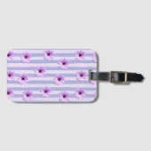 Pastel stripes pattern with Daisies Bagagelabel (Voorkant (horizontaal))