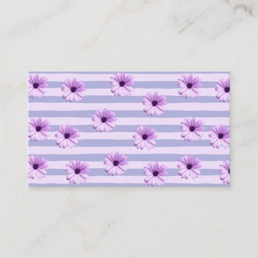 Pastel stripes pattern with Daisies Contactkaartje (Voorkant)