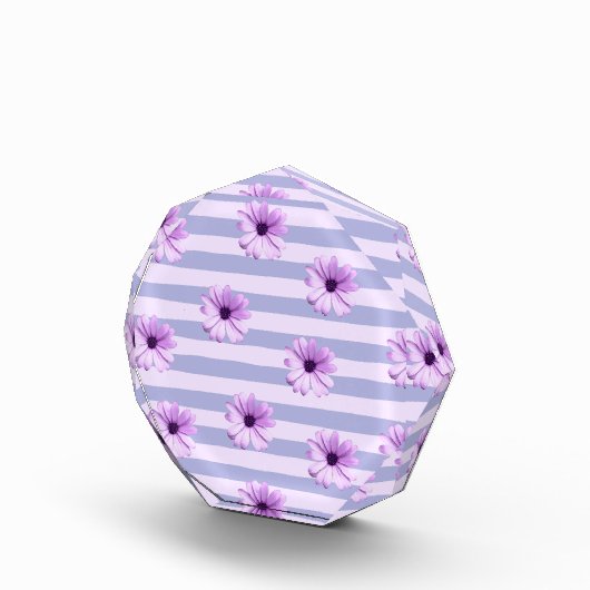 Pastel stripes pattern with Daisies Fotoblokken (Rechts)