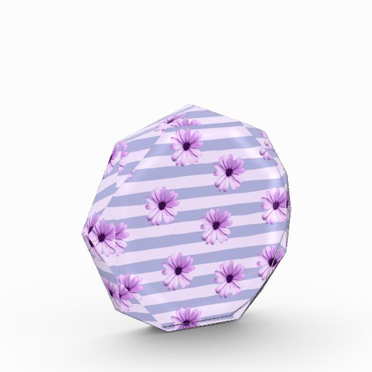 Pastel stripes pattern with Daisies Fotoblokken (Links)