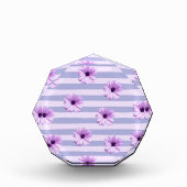 Pastel stripes pattern with Daisies Fotoblokken (Voorkant)