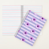 Pastel stripes pattern with Daisies Notitieboek (Binnen)