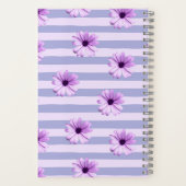 Pastel stripes pattern with Daisies Notitieboek (Achterkant)