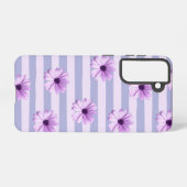 Pastel stripes pattern with Daisies Samsung Galaxy Hoesje (Achterkant horizontaal)