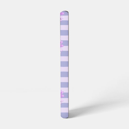 Pastel stripes pattern with Daisies Samsung Galaxy Hoesje (Linkerkant)
