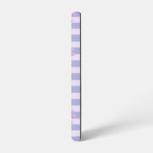 Pastel stripes pattern with Daisies Samsung Galaxy Hoesje (Linkerkant)