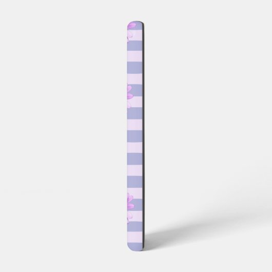 Pastel stripes pattern with Daisies Samsung Galaxy Hoesje (Linkerkant)