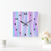 Pastel Stripes Square Wall klok (Huis)