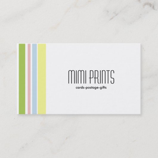 Pastel Stripes Visitekaartje (Voorkant)
