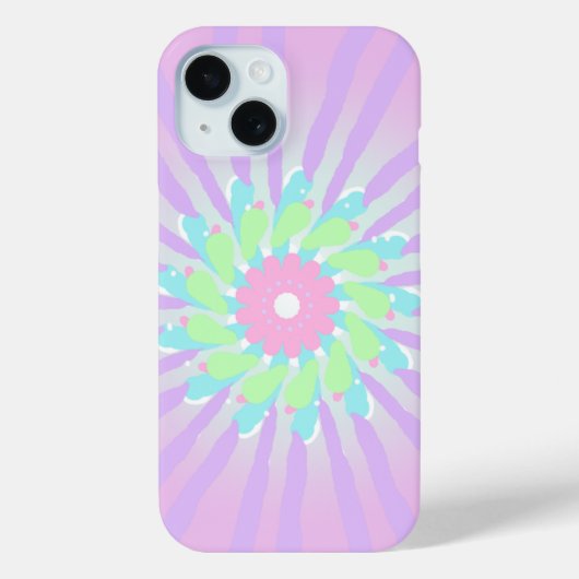 Pastel Stropdas-Dye Swirl iPhone Case (Achterkant)