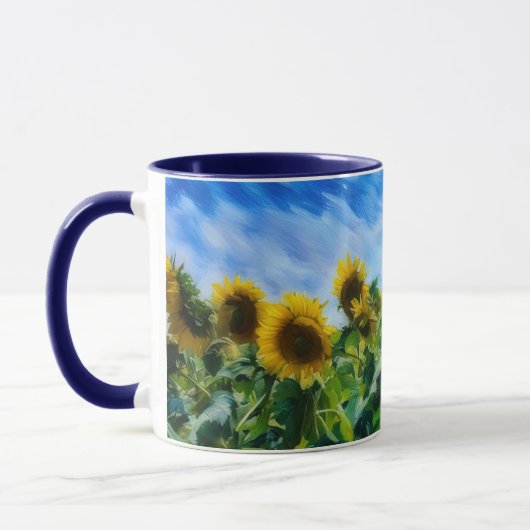 Pastel Style Art Zonnebloem Koffie Thee Mok (Links)