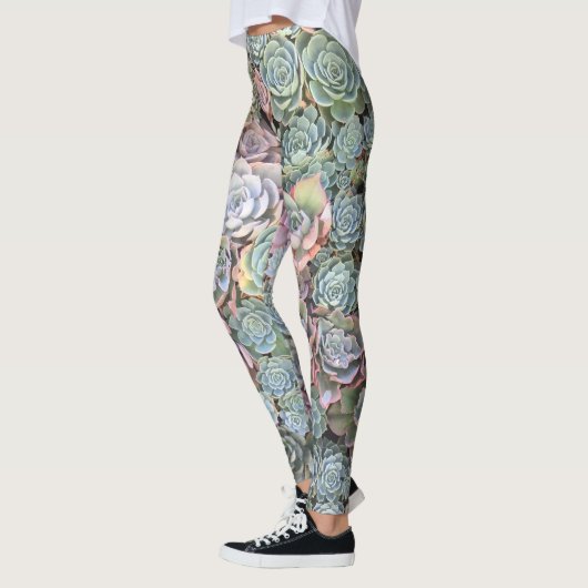 Pastel Succulent Echeveria Garden Leggings (Links)