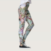 Pastel Succulent Echeveria Garden Leggings (Rechts)