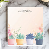 Pastel Succulents Cactus Planten gepersonaliseerde Notitieblok