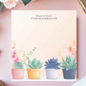 Pastel Succulents Cactus Planten gepersonaliseerde Notitieblok