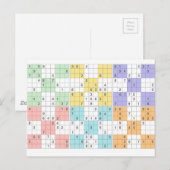 pastel sudoku briefkaart (Voorkant / Achterkant)
