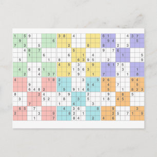 pastel sudoku briefkaart