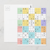pastel sudoku briefkaart (Voorkant / Achterkant)
